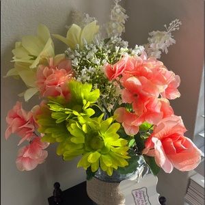 New!! Beautiful and Bright Mixed Bouquet in Galvanized Flower Pot